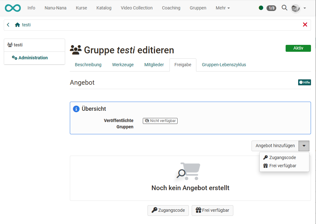 Angebot hinzufügen