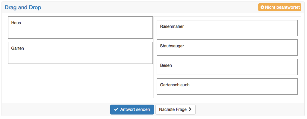 Beispiel Drag und Drop Frage