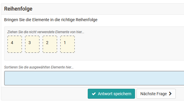 Beispiel Reihenfolge Frage