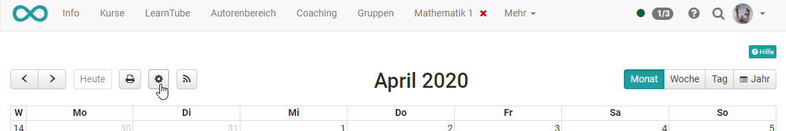 Kalender Einstellungen