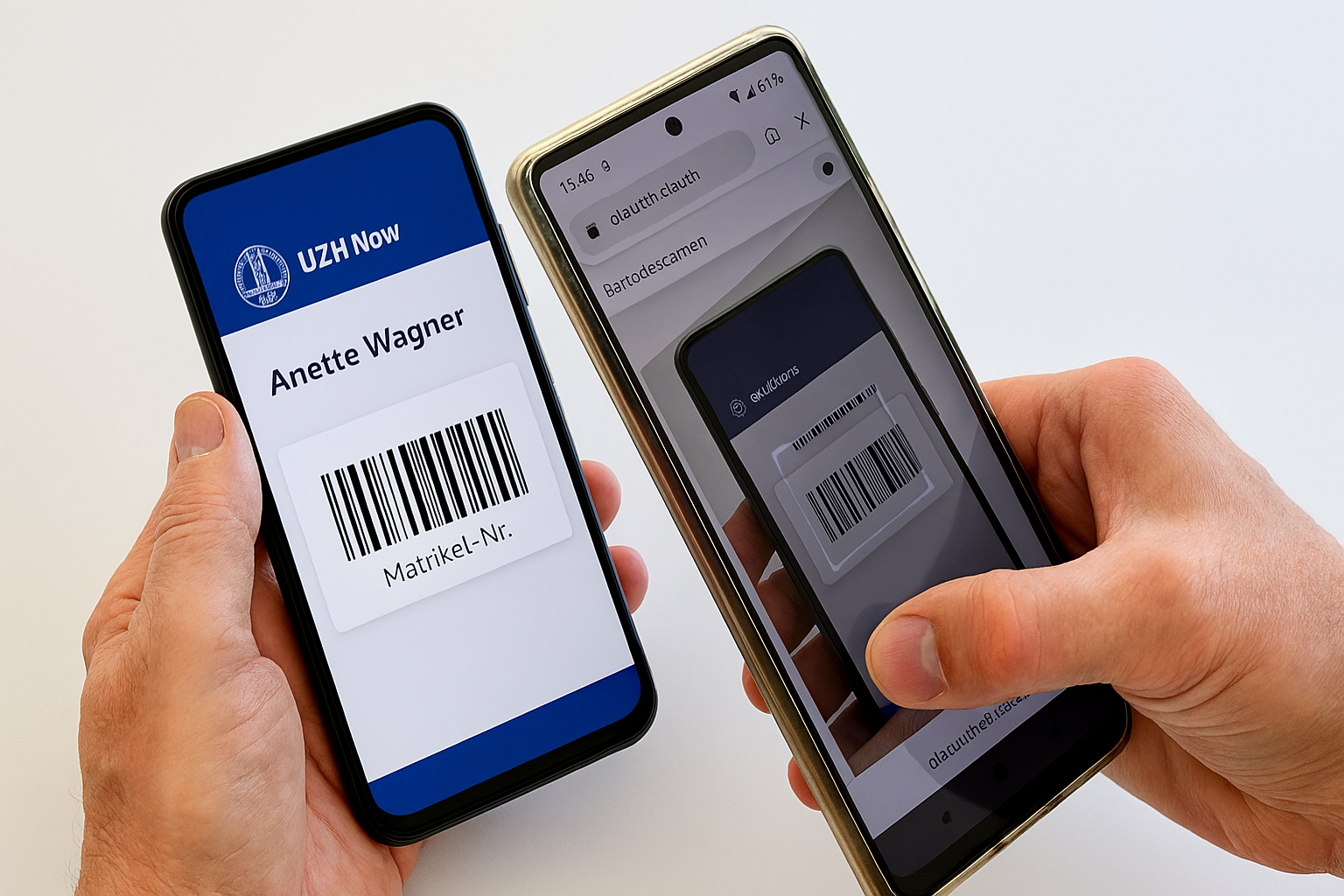 Scannen des Barcodes in der UZH now-App