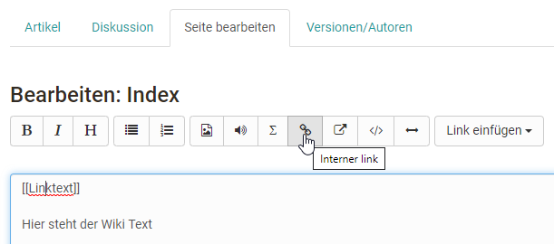 Wiki create internal link