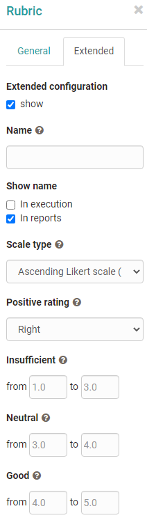 extended rubric configuration