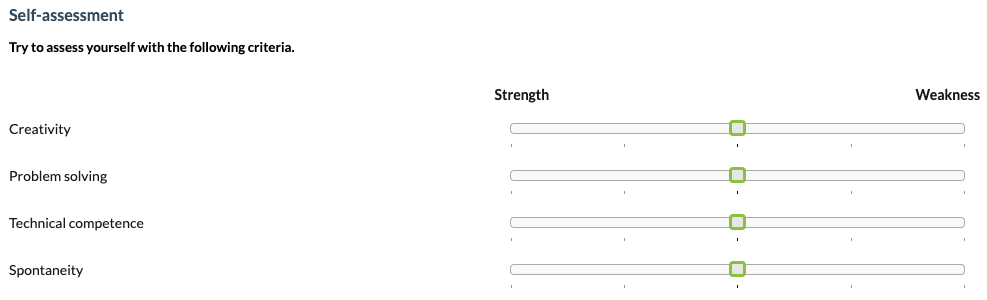 Rubric example self-assessment