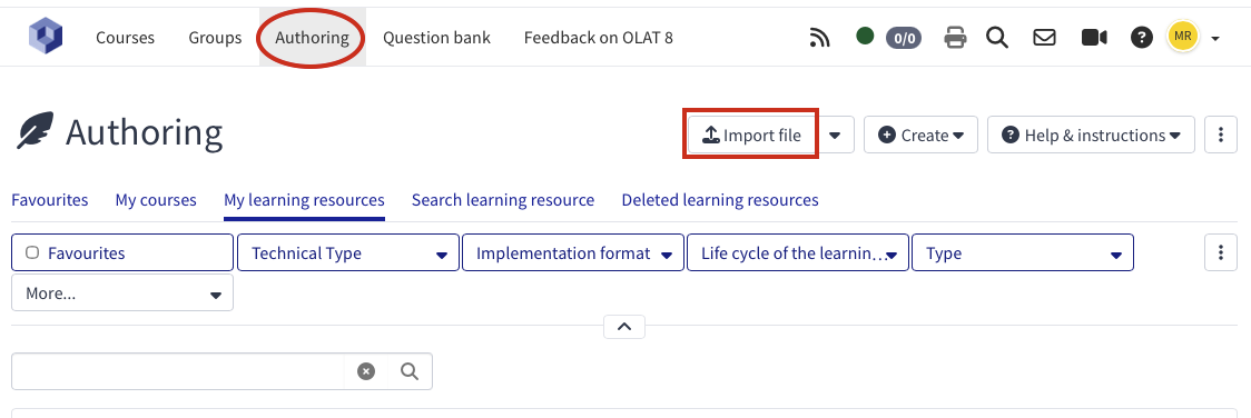 Import course