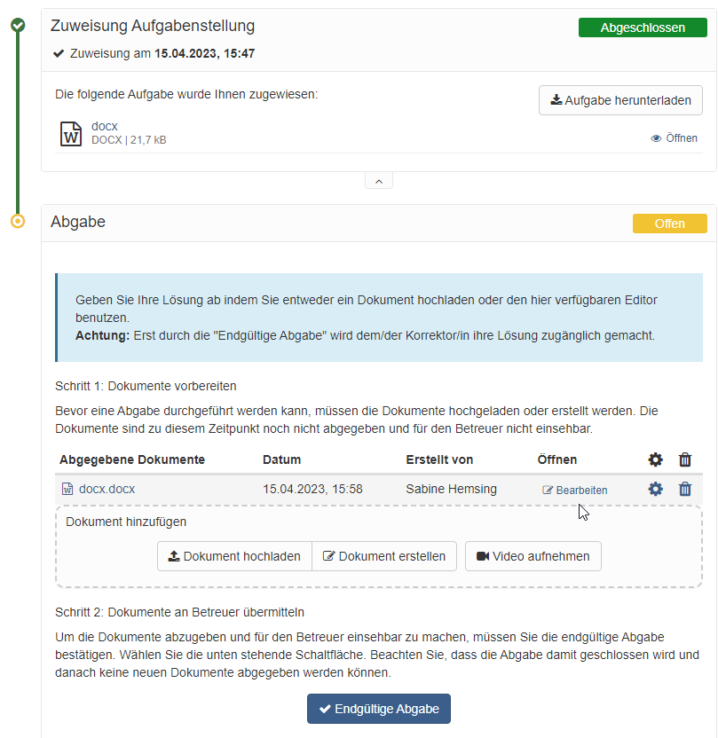 Working with task template