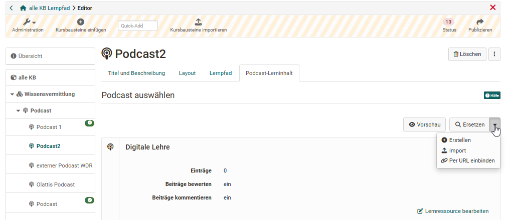Podcast ersetzen