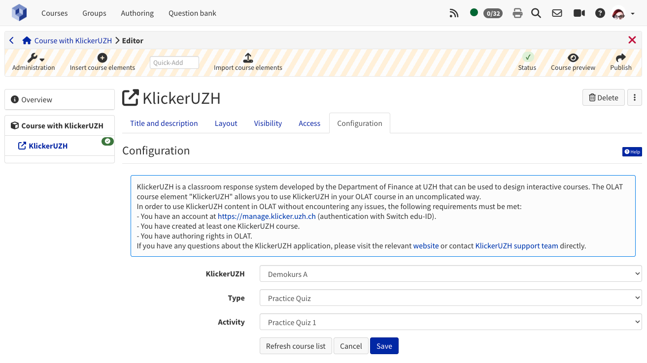 KlickerUZH course editor
